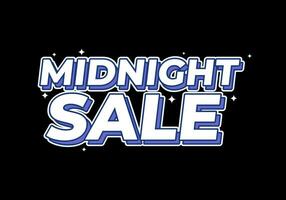 Midnight sale. text effect in white color vector