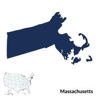 Massachusetts State map. USA map vector