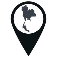 Black Pointer or pin location with Thailand map inside. Map of Thailand vector