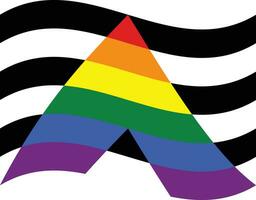 Straight ally pride flag in shape. LGBTQ flag in shape vector