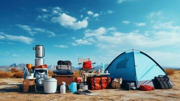 AI generated Camping Equipments and Accessories photo