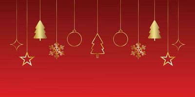 Merry Christmas banner with golden stars and boxes with golden trees vector