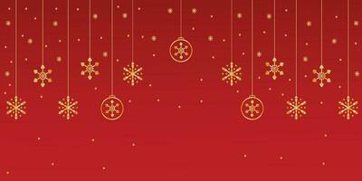 Merry Christmas banner with golden stars and golden balls vector