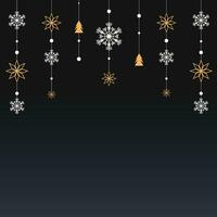 social media post design for Merry Christmas background with stars and snow with tree vector