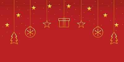 Merry Christmas banner with golden stars and boxs vector