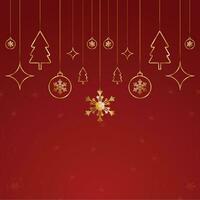 social medios de comunicación enviar diseño alegre Navidad negro antecedentes con árbol y dorado pelotas vector