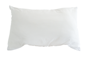 White pillow in hotel or resort room isolated with clipping path in png file format. Concept of comfortable and happy sleep in daily life