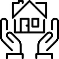 Home outline icon symbol vector image. Illustration of the house real estate graphic property design image