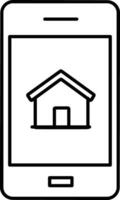 Home outline icon symbol vector image. Illustration of the house real estate graphic property design image