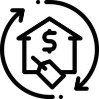 Home outline icon symbol vector image. Illustration of the house real estate graphic property design image