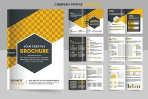 Company profile brochure design, minimal multipage business brochure template design, annual report, corporate company profile, editable template layout vector