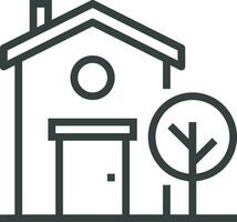 Home outline icon symbol vector image. Illustration of the house real estate graphic property design image