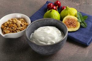 tradicional hecho en casa griego yogur con Granola foto