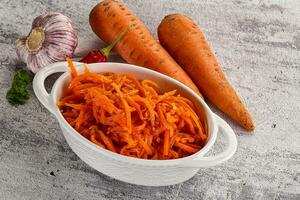 Korean carrot salad in the bowl photo