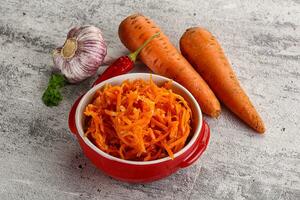 Korean carrot salad in the bowl photo