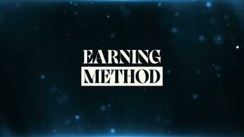 Earning Method V8 video