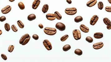 AI generated Coffee Beans Flying Isolated on the White Background photo