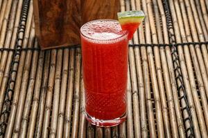 Sweet cold watermelon juice refreshment photo