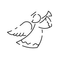 Christmas angel line icon. Happy New Year angel Line Icon On White Background. vector