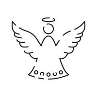 Christmas angel line icon. Happy New Year angel Line Icon On White Background. vector