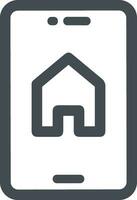 Home outline icon symbol vector image. Illustration of the house real estate graphic property design image