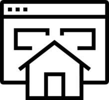 Home outline icon symbol vector image. Illustration of the house real estate graphic property design image