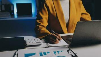 Audit concept,Administrator business man financial inspector and secretary making report calculating balance. Internal Revenue Service checking document. video