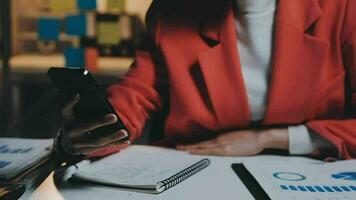Audit concept,Administrator business man financial inspector and secretary making report calculating balance. Internal Revenue Service checking document. video