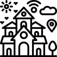 Home outline icon symbol vector image. Illustration of the house real estate graphic property design image