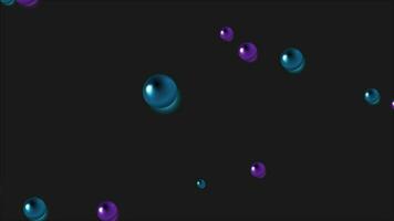 Abstract video animation with dark violet and blue beads