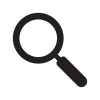 Magnifying glass icon, vector magnifier or loupe sign. Web search icon.