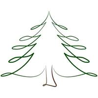 Christmas tree silhouette free lines vector