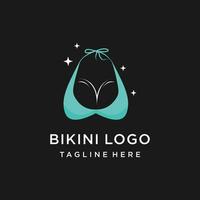 Vector summer sexy women's clothing bikini logo icon symbol Premium Vector