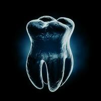 médicamente preciso sano diente radiografía vista. 3d representación foto
