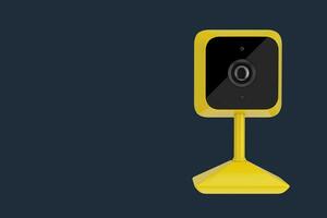 Yellow Modern Web Camera. 3d Rendering photo