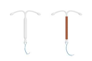 Birth Control Concept. T Shape IUD Copper Intrauterine Device. 3d Rendering photo