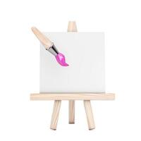 Artist Paintbrush with Easel Icon. 3d Rendering photo