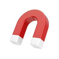 Cartoon Red Horseshoe Magnet Web Icon Sign. 3d Rendering photo