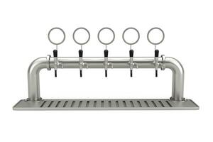 Row of Bar Beer Taps. 3d Rendering photo