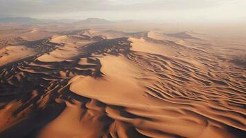 ai generado un Desierto paisaje con arena dunas foto