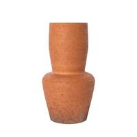 Retro Orange Clay Ceramic Pot Vase. 3d Rendering photo