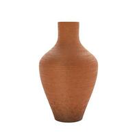 Retro Orange Clay Ceramic Pot Vase. 3d Rendering photo