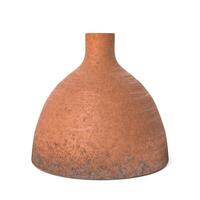 Retro Orange Clay Ceramic Pot Vase. 3d Rendering photo