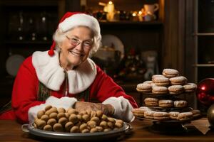 ai generado alegre momentos con Sres. y Señora. Papa Noel claus foto