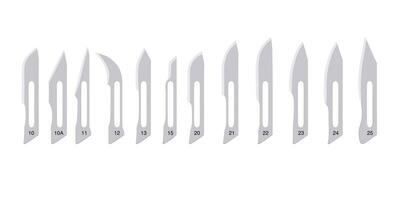 Set of Hygienic Surgical Scalpel Blades Bisturi. 3d Rendering photo