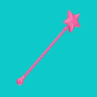 Pink Magic wand with Star on Top in Duotone Style. 3d Rendering photo