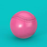 rosado béisbol pelota en duotono estilo. 3d representación foto