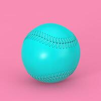 Blue Baseball Ball in Duotone Style. 3d Rendering photo