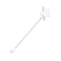 White Magic wand with Star on Top in Clay Style. 3d Rendering photo