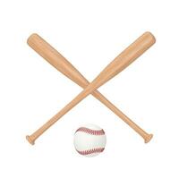 White Baseball Ball and Wooden Bat. 3d Rendering photo